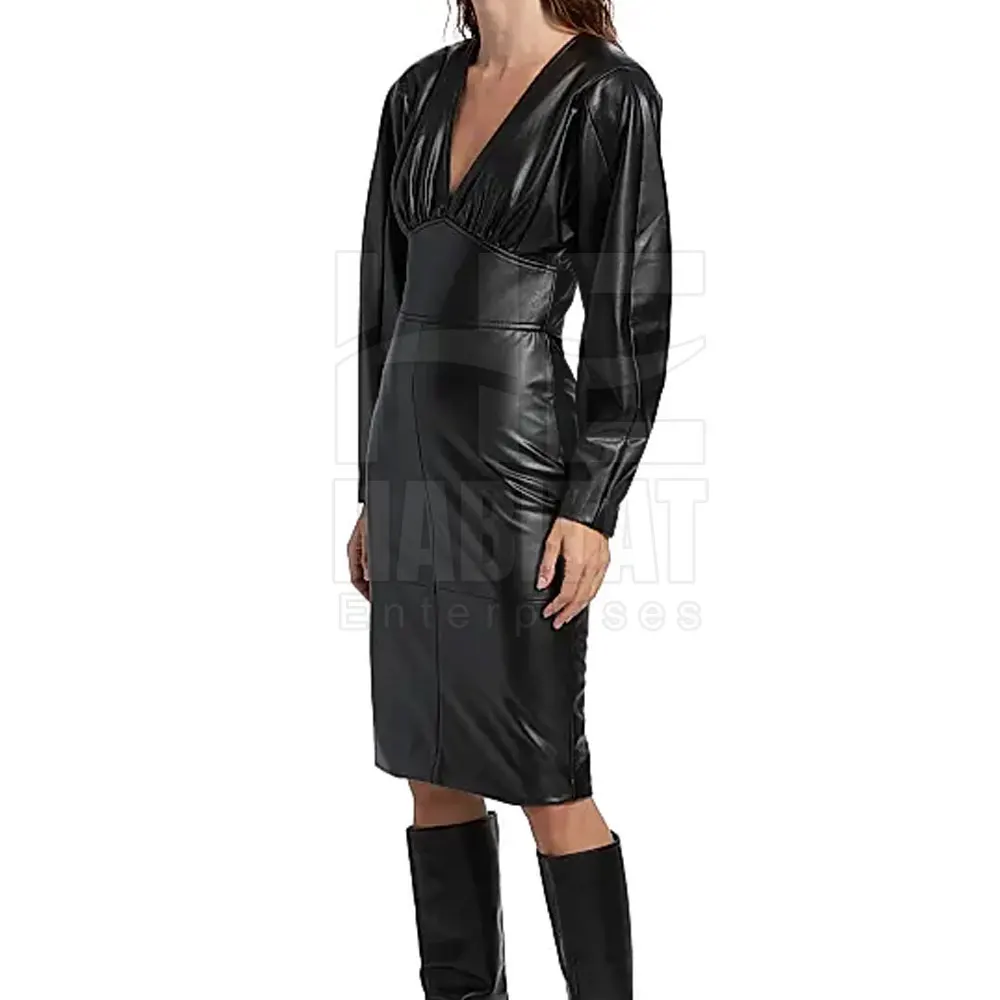Soft Genuine Leather Mini Dress Women Trendy Design Lightweight Material Perfect for Spring and Summer