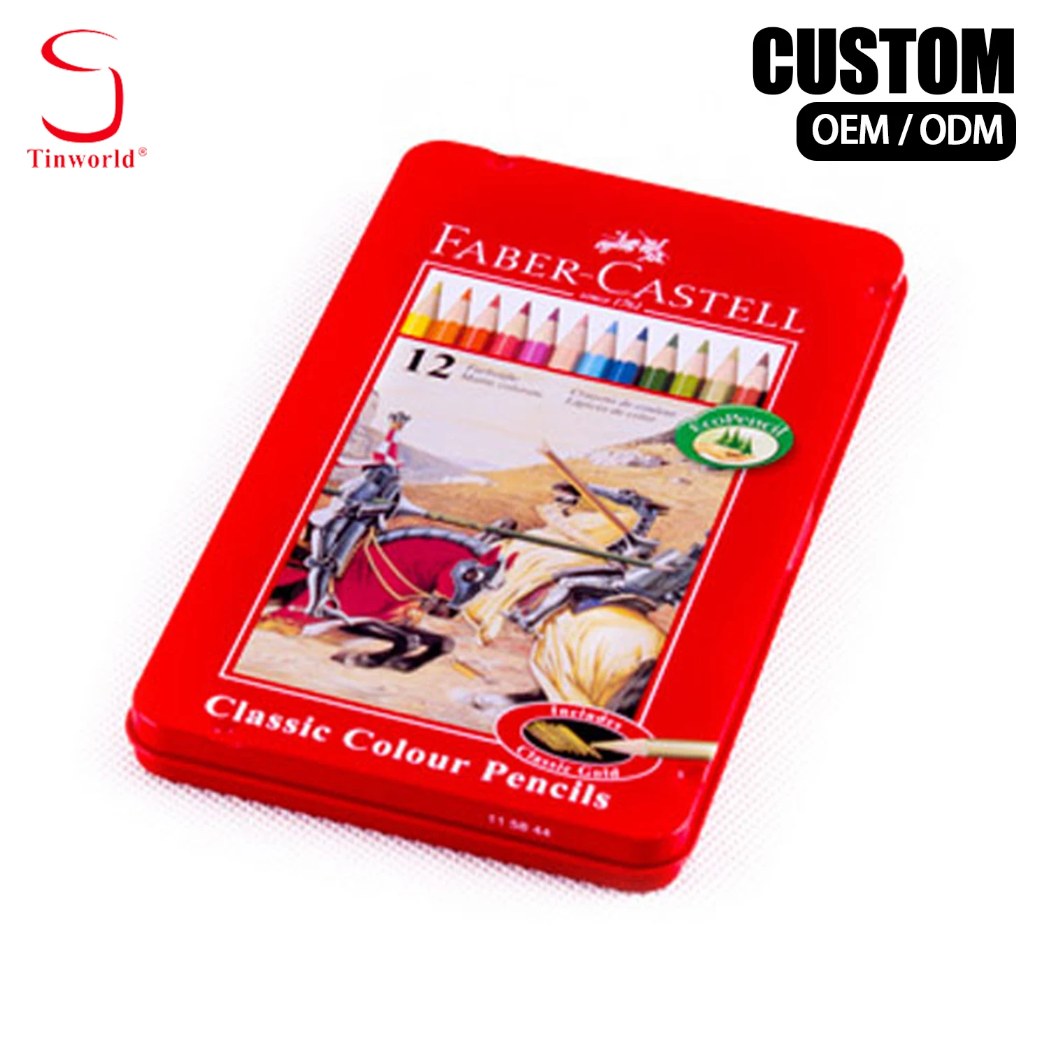 Custom Colored Pencil Tin Case Metal Pencil Box With PVC Insert Stationery Gift Packaging Wholesale OEM Factory