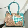 Turquoise & White Checkered