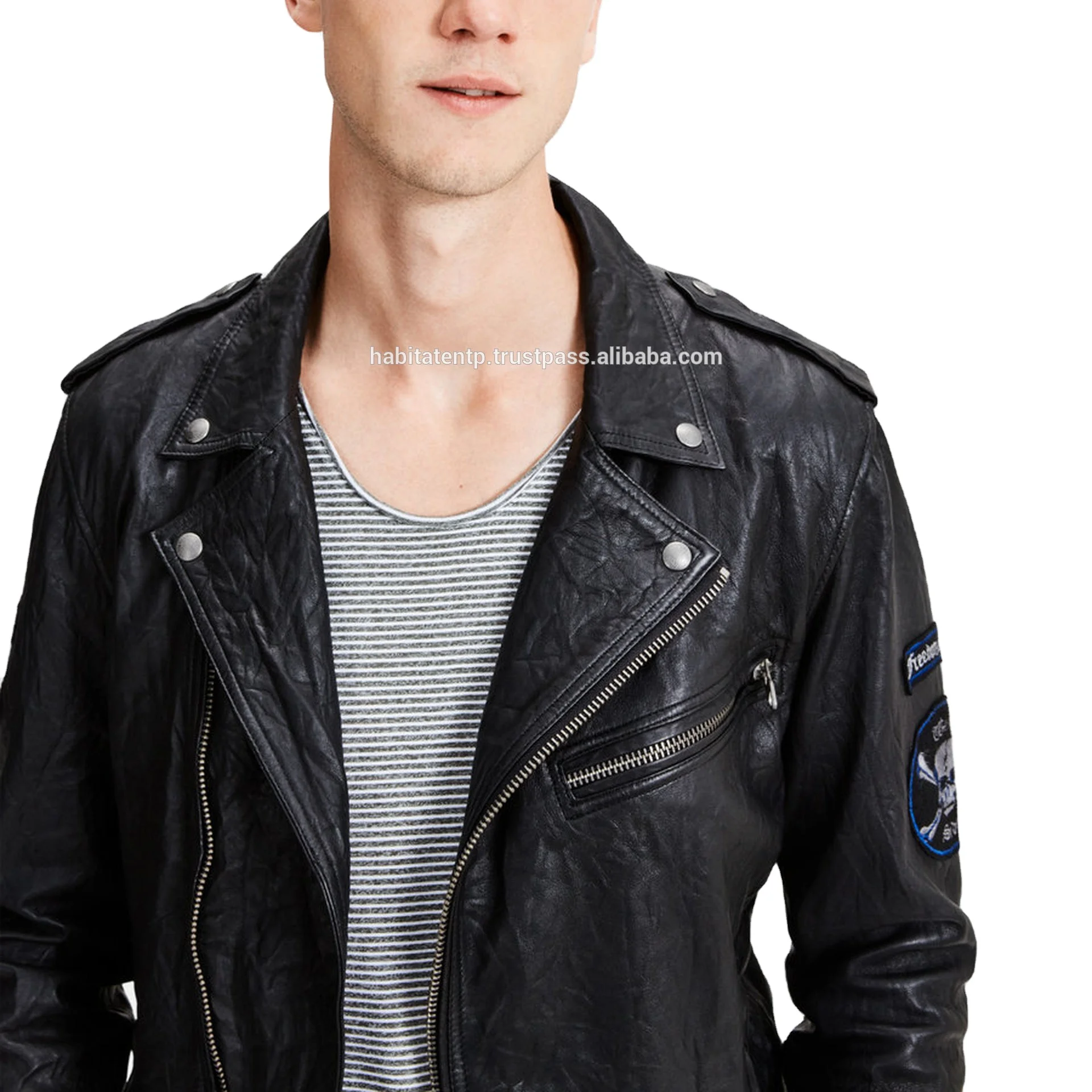 New Motorcycle Designer Styles Mens Genuine Leather Jacket LF768