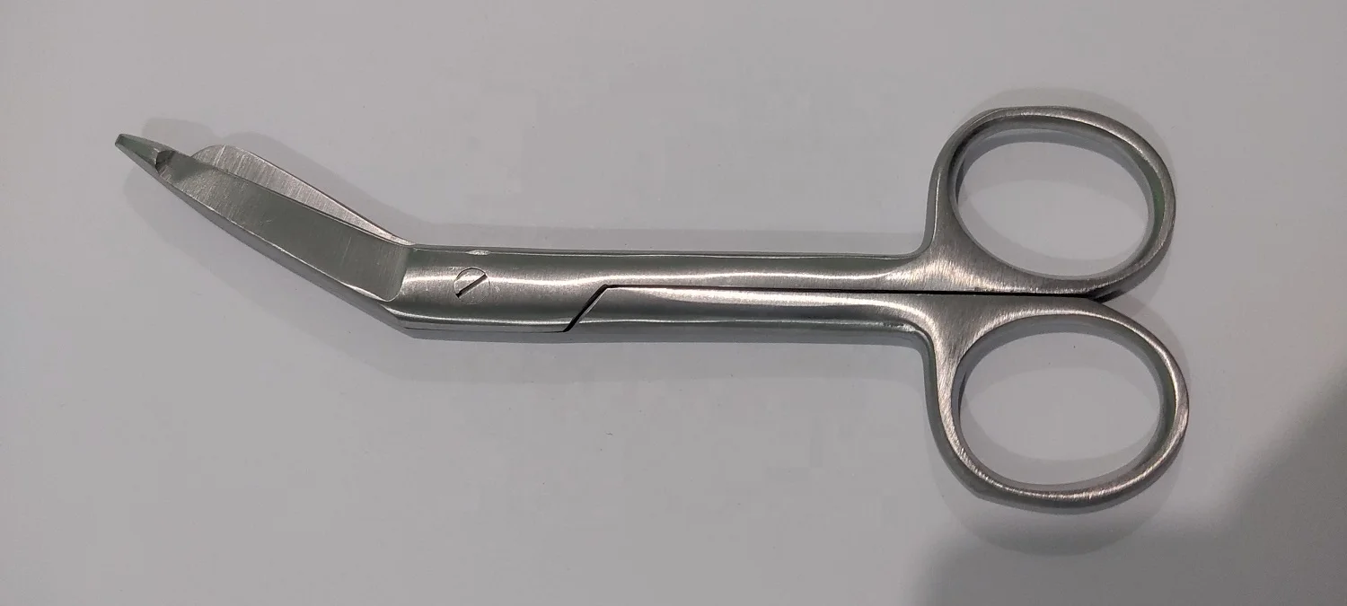 Single Use 14cm Lister Bandage Scissors Manual Power Source Stainless Steel Surgical Instruments