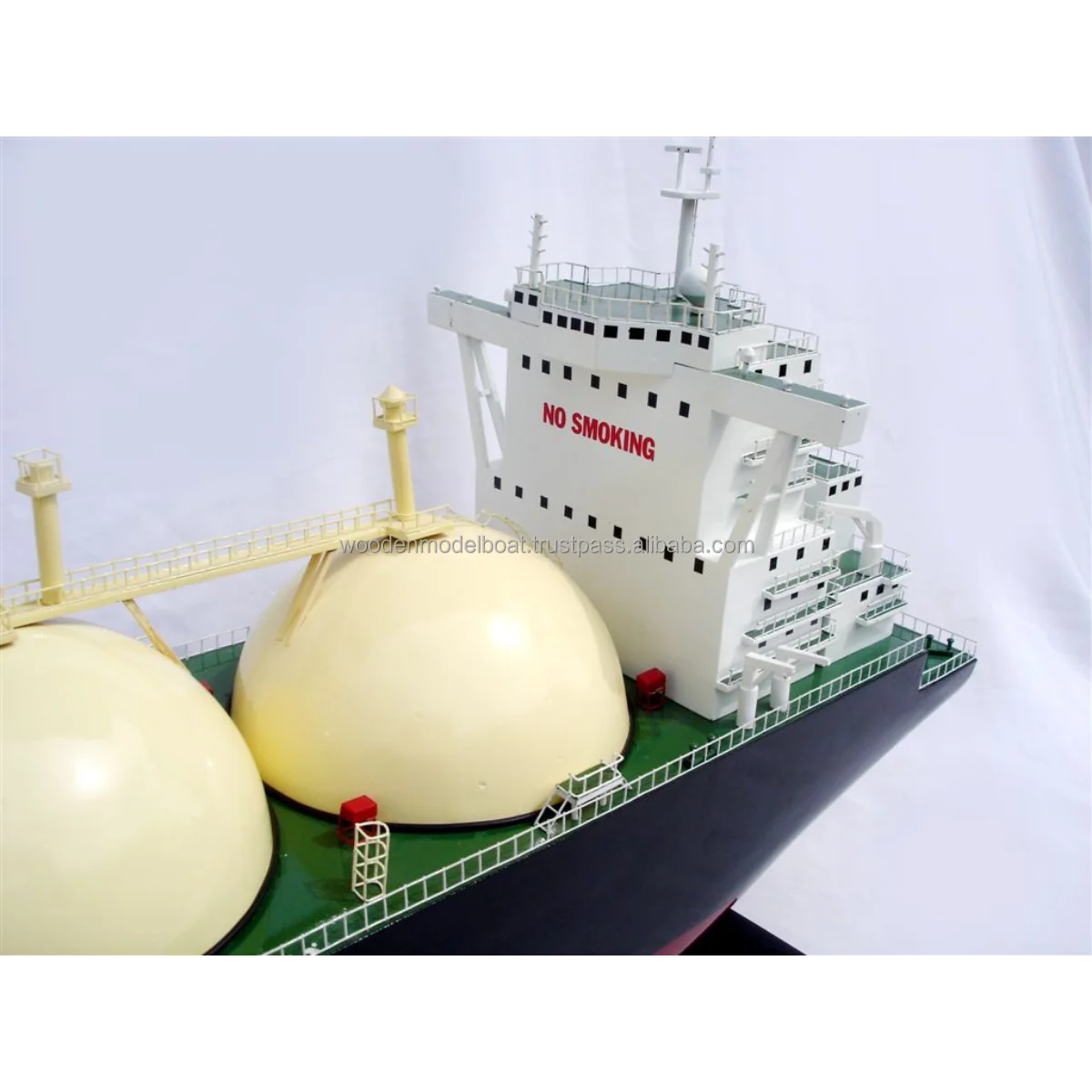 Lng Carrier Ship Model Handicraft Wooden Commercial Ship Gas Tanker