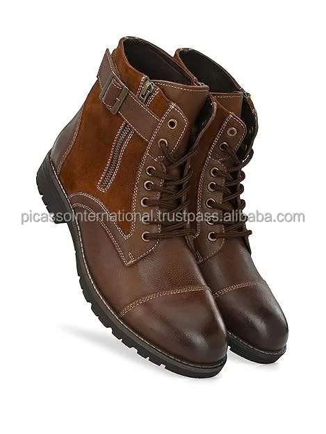 Exclusive Range of Top Quality Customized Logo 100% Genuine Leather Shoes Hiking Boots for men from Indian Manufacturer