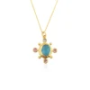 3. Blue Chalcedony, Pink & White CZ