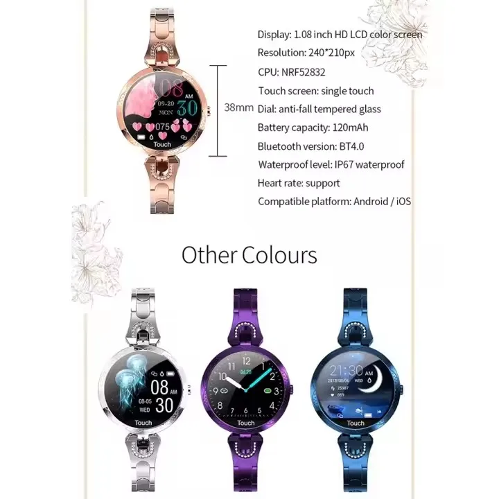 AK15 Women\'s Smart Watch Waterproof Purple AK15 Smart Watch Bracelet Women Blood Pressure Waterproof  main image 3