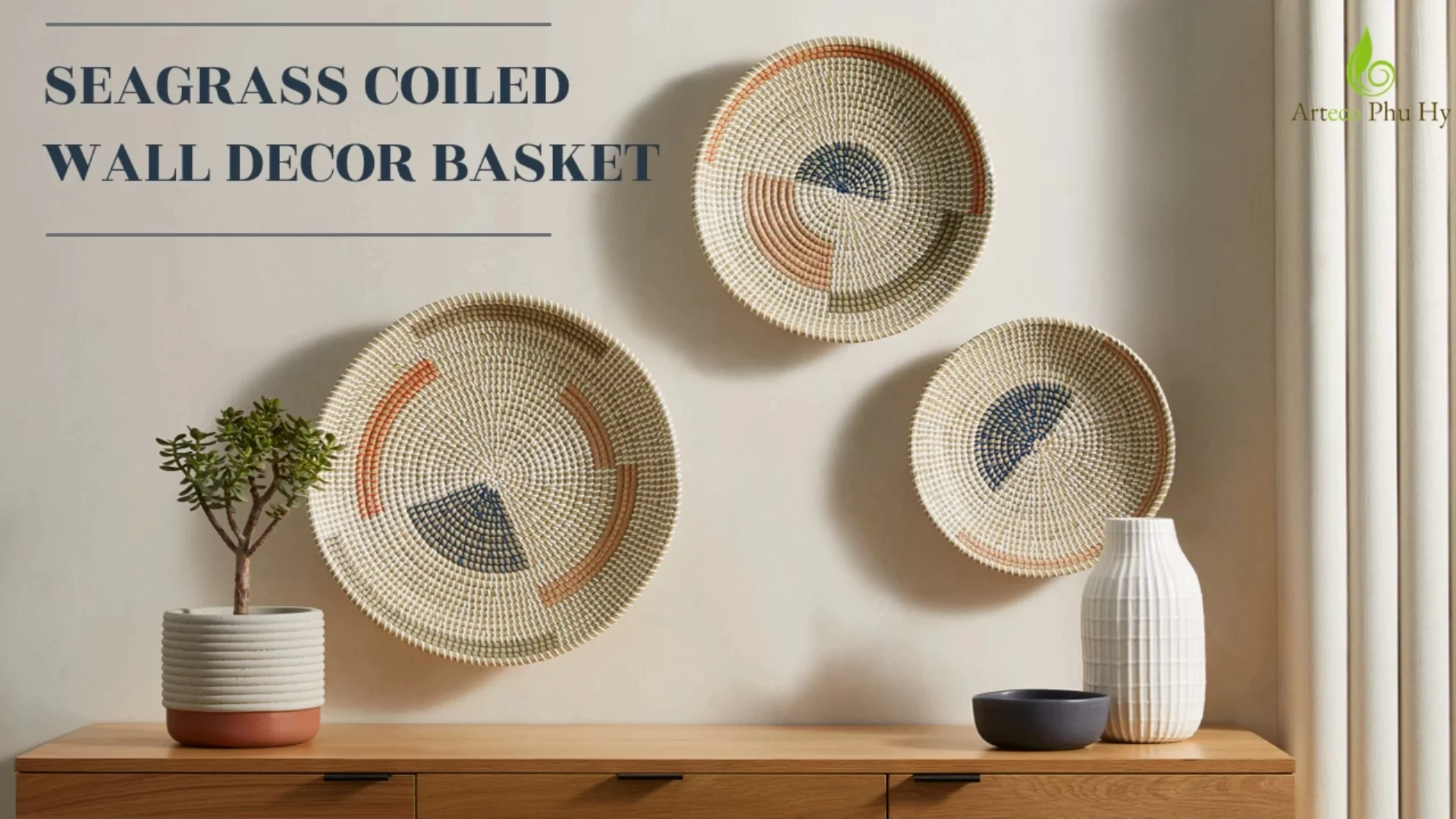 Scandinavian Luxury Home Decor Wholesale Wall Basket Seagrass Elegant