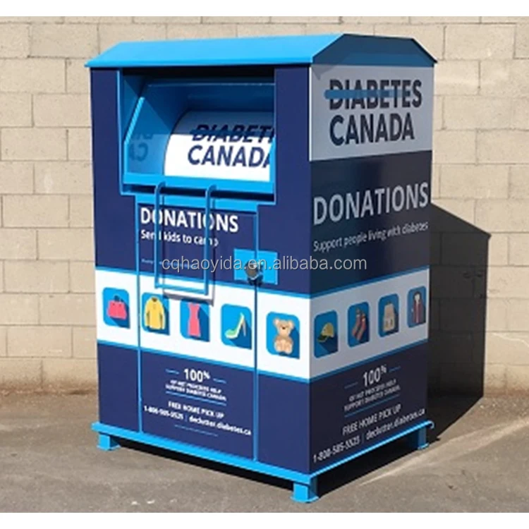 Outdoor Advertisement Galvanized Steel Donation Bin For Clothes Used Support Oem & Odm Buy