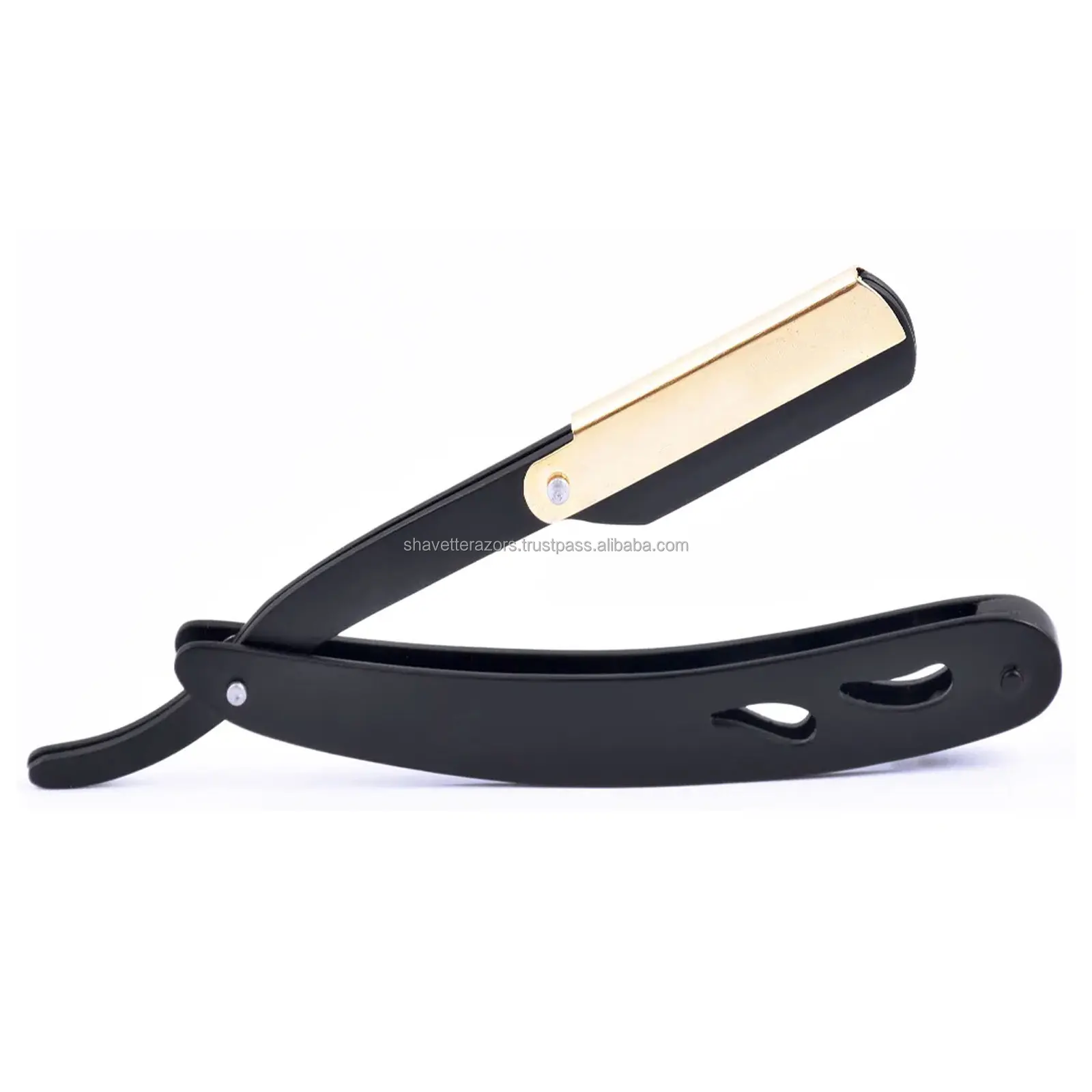 Professional Single Edge Stainless Steel Straight Razor Black & Golden ...