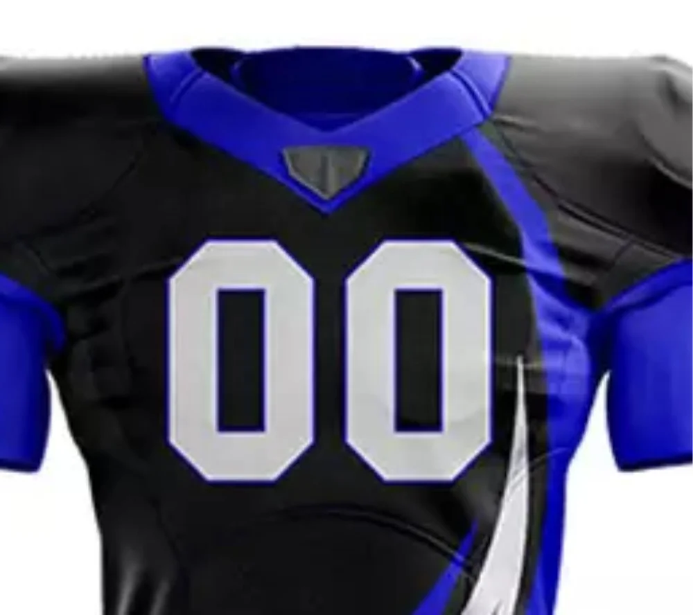 What is Best Price Team American Football Uniform Jersey Sublimation Blank American  Football Set with Tackle Twill Logo Football Jersey