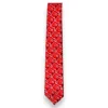 Corbata de seda con estampado floral rojo