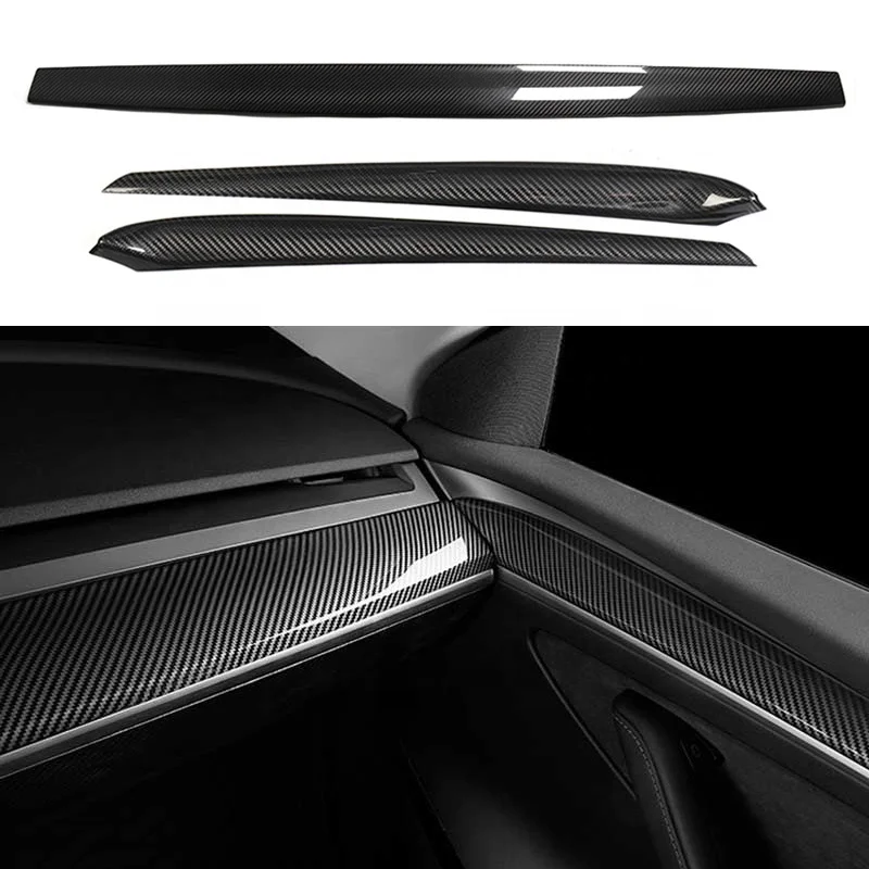 Real Dry Carbon Fiber Dashboard Panel And Inner Front Door Cover Trim ...