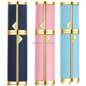 Refillable Travel Perfume Atomizer Easy Bottom Made of Leather  Zinc Alloy with Pump Sprayer Recyclable Perfume Bottle