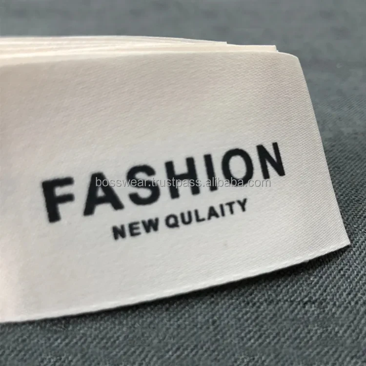 Custom Printed Brand Logo Clothes Labels Tags Woven Sewn In Garment ...