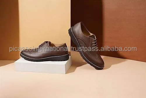 Good Quality Trendy Design Customized Logo Full Grain Sheep Genuine Leather Formal Casual Office Party Wear Shoes