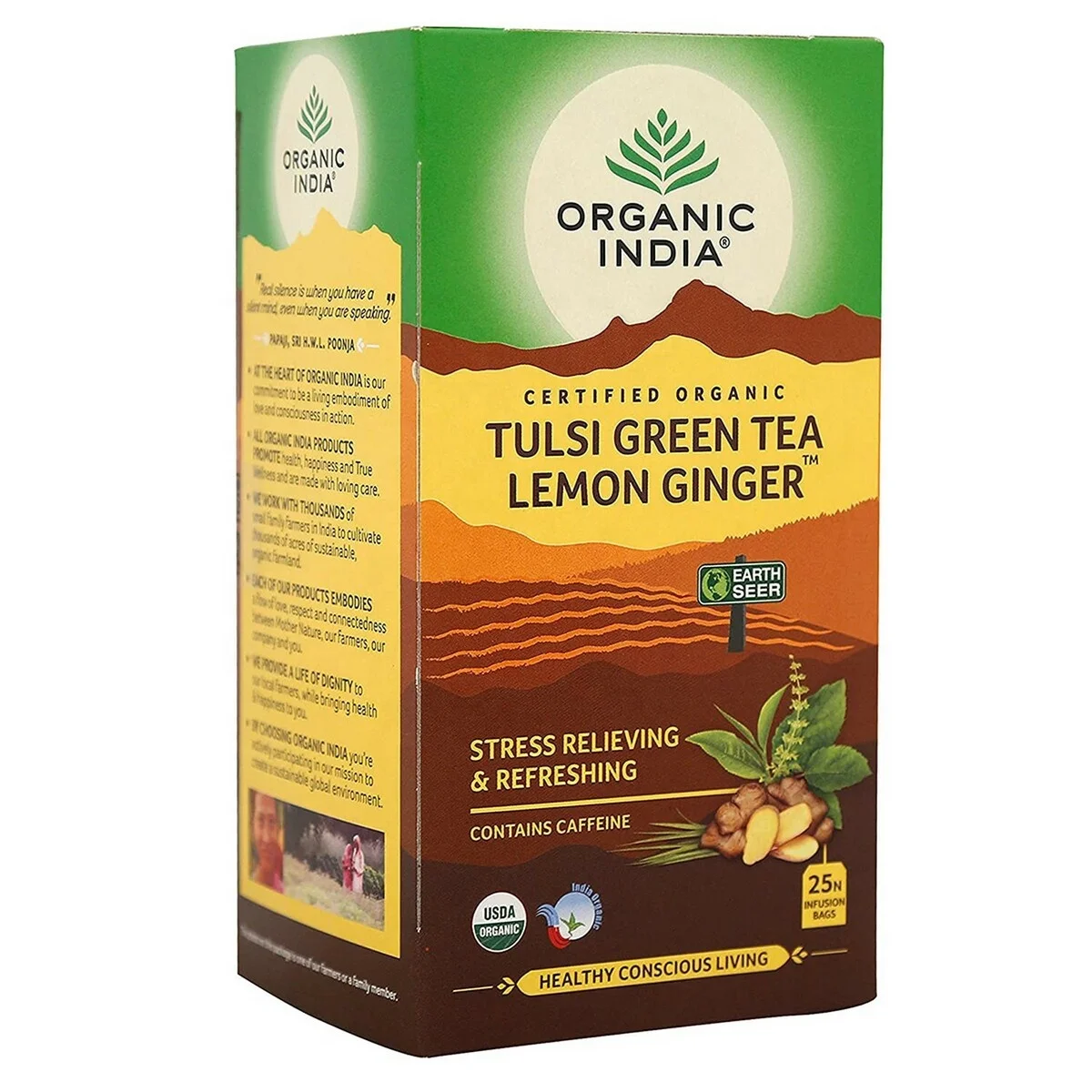 Organic India Weight Loss Slimming Tulsi Green Tea With Lemon And