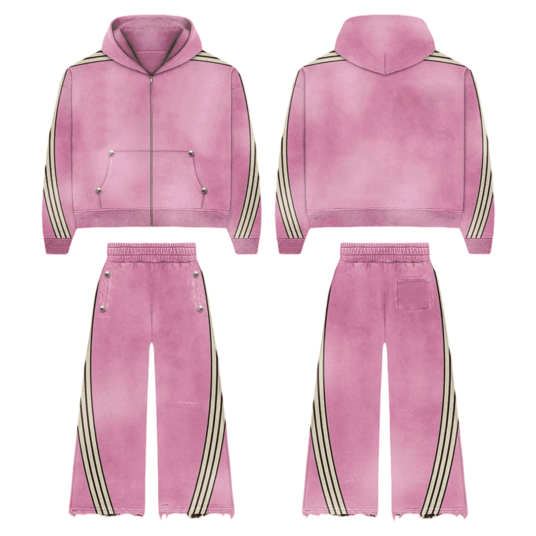 Glory Trending Custom Screen Printing Regular Fit Unisex Tracksuit OEM Service Premium Printing Casual Street Style 100% Cotton