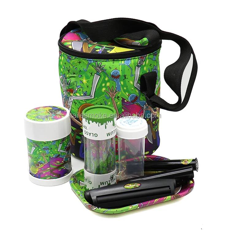 Smoke Shop New Fancy Bucket Bag Gift Metal Rolling Tray Smoking Set