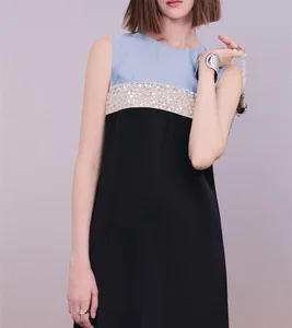 2026 Top Trendsetting Luxury Women's Casual Slim Exquisite Fashionable Heavy Embroidery Sequins Beaded Satin Sleeveless Dress