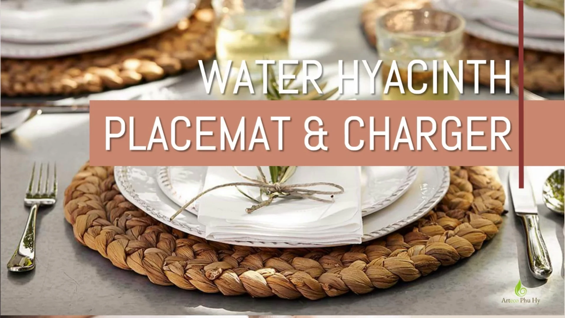 Whitewashed Natural Woven Placemats Water Hyacinth Elegant Tableware
