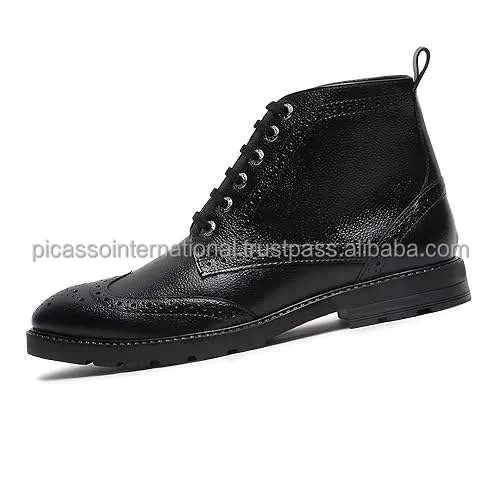 Bulk Quantity Supplier of Stylish Look Good Quality Cow Hide Genuine Leather Shoes Daily and Casual Wear Boots for Men