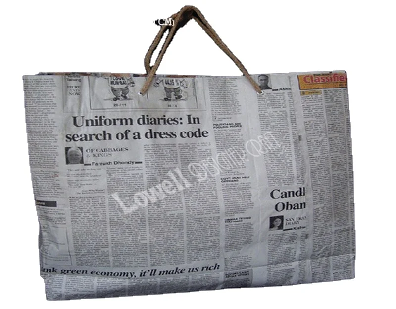 Source printed paper recycle newspaper shopping bag Foldable Grocery  Shopping Bag on m.