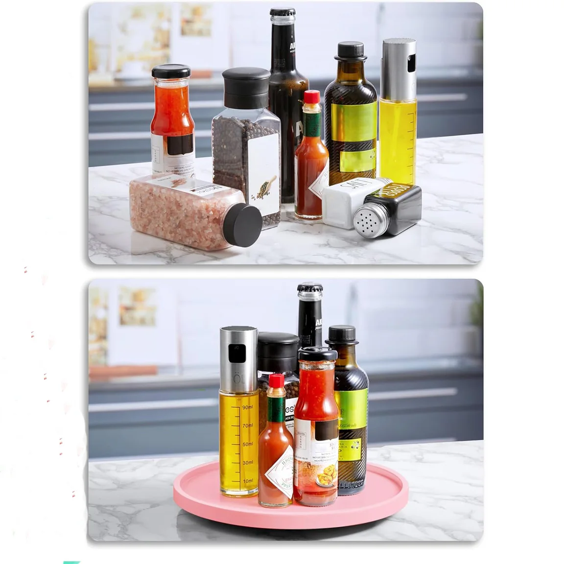 10" Lazy Susan Turntable Organizer for Cabinet Kitchen Accessories for Table Dining Pantry Countertop Cupboard Coffee Bar Decor