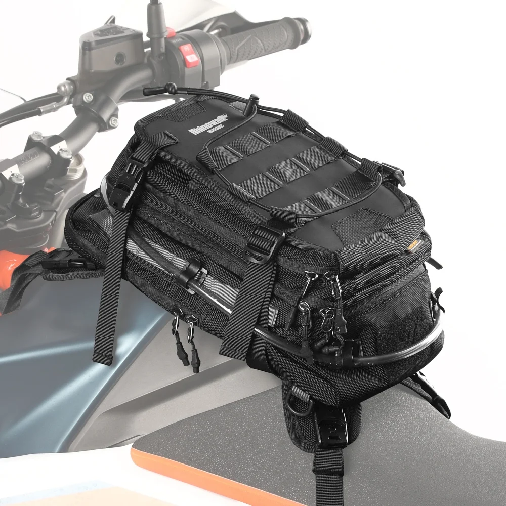 Rhinowalk Universal Motorcycle 9 Liter Tank Bag Mechanic Series Adventure Fuel Tank Pack Fits Most Enduro Dual Sport Bikes