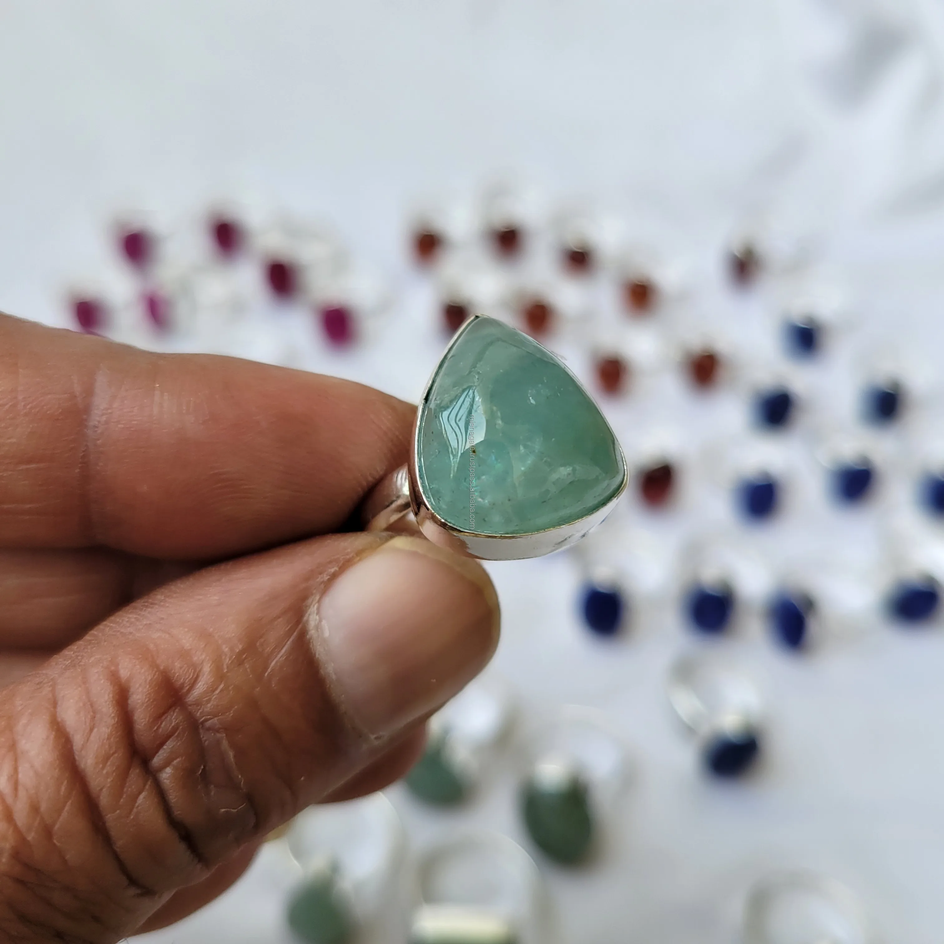 Green Aquamarine rings (2)