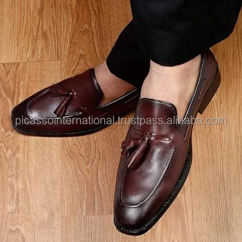 Indian Supplier of Excellent Quality Eye Catching Design Custom Logo Party Wear Genuine Leather Formal Shoes for Men