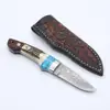 Ivory White/Brown , Bright Turquoise Blue, Dark Brown Wood Grain