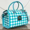 Turquoise & White Checkered