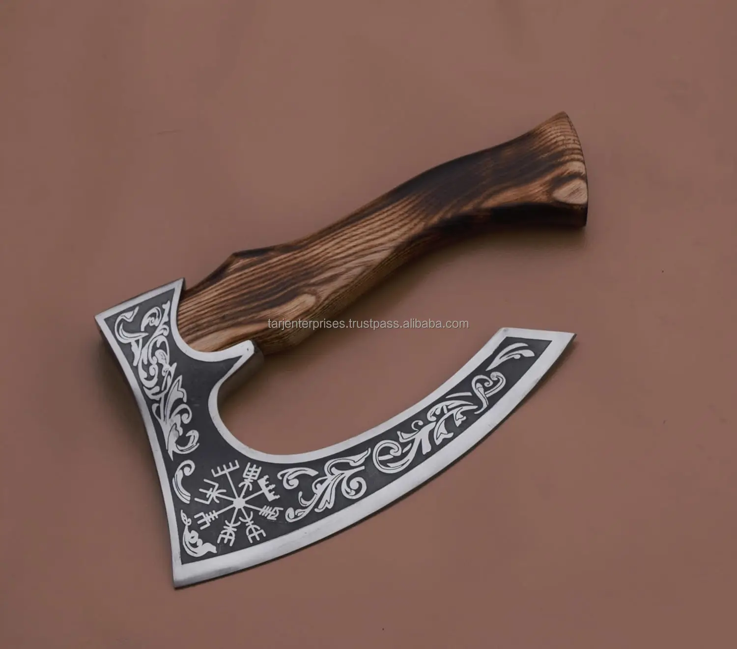 Handmade Viking Pizza Axe With Leather Sheath Pizza Cutter Meat Cutter