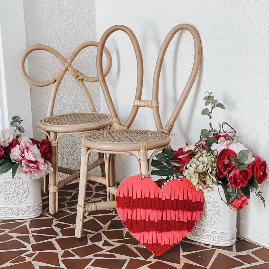 Handmade Childrens Rattan Small Bench For Childrens Room,Living Room Or