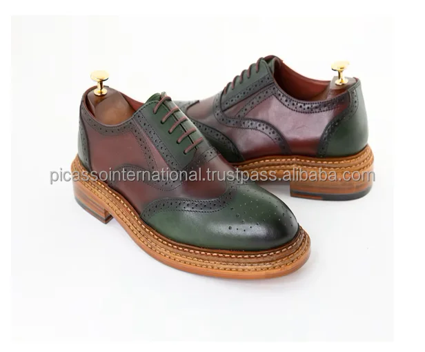 Handmade Custom Goodyear Welted Flat Leather Men's Luxury Casual Dress Shoes Genuine Leather Soft Oxford Outsole Wedding Style