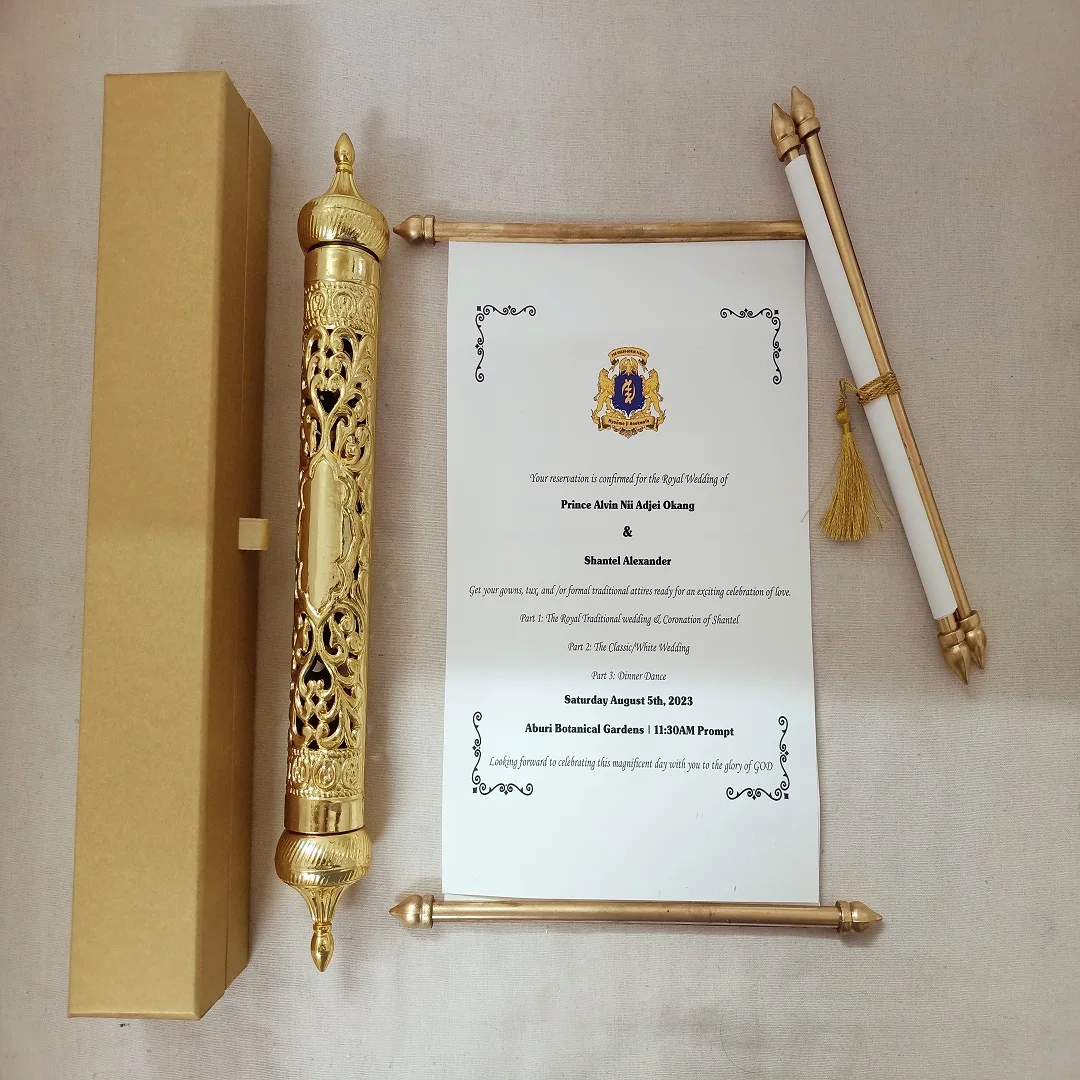 Custom Printed Scroll Invitses for Quincera Celebratons, bar and Bat Mitzvah