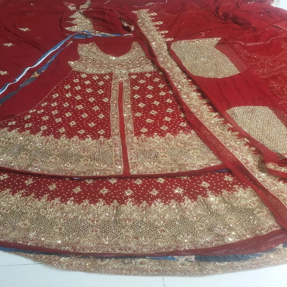 Pakistan Indian Beautifully Designed Bridal Wedding Dress Hot Selling Fancy  Dress With GOTA ADDA KORA DABKA Work