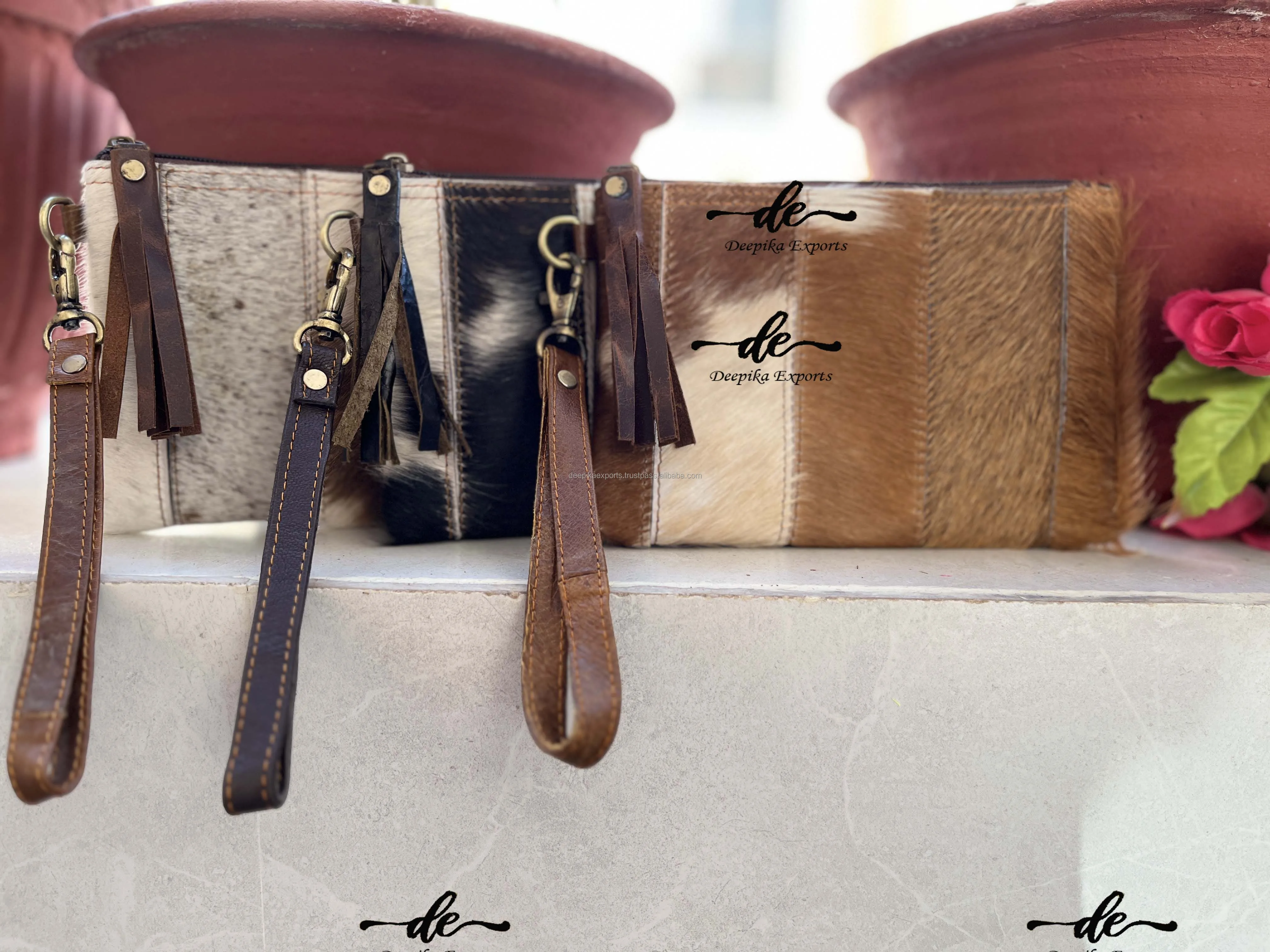 Leather Cowhide Wristlet main image 1