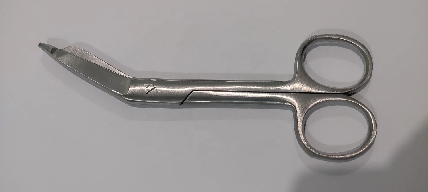 Single Use 14cm Lister Bandage Scissors Manual Power Source Stainless Steel Surgical Instruments