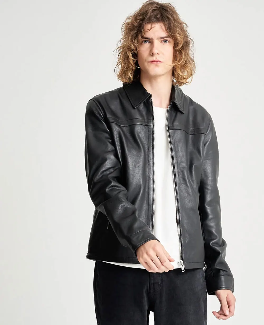 Shop Wholesale Long Sleeve Black Motorcycle Mens Leather Jacket