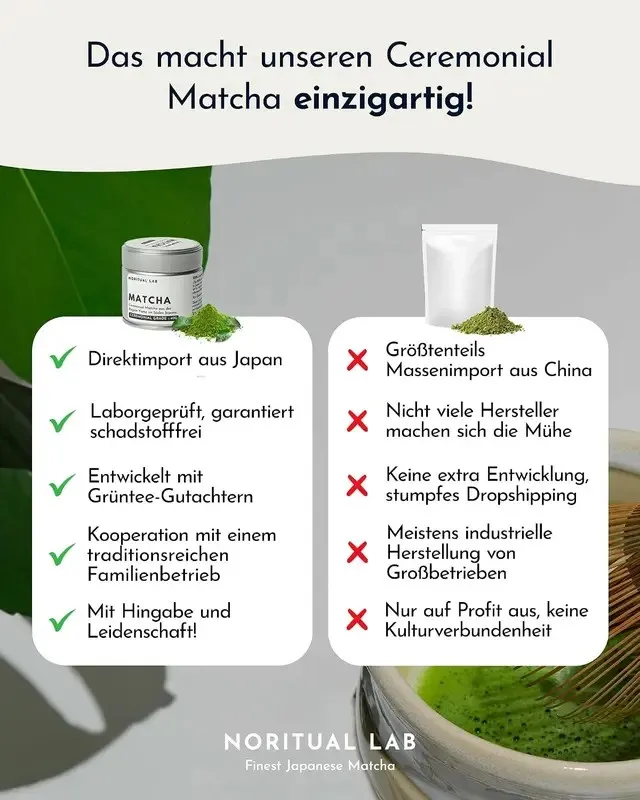 Qualitätsvergleich Ceremonial Matcha vs Massenware