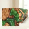 Natural Wood Brown + Translucent Grey/White Resin