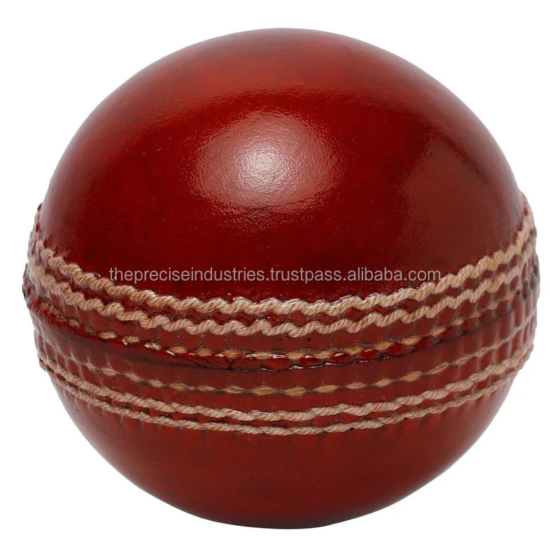 Cricket Bat Hard Ball Batting Training Match Sports Balls Leather Made Red Color Plain Wholesale