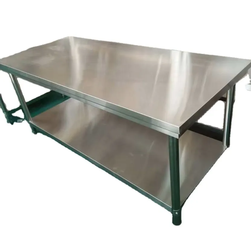 Industrial SUS304 stainless steel workbench for meat processing and slaughterhouses