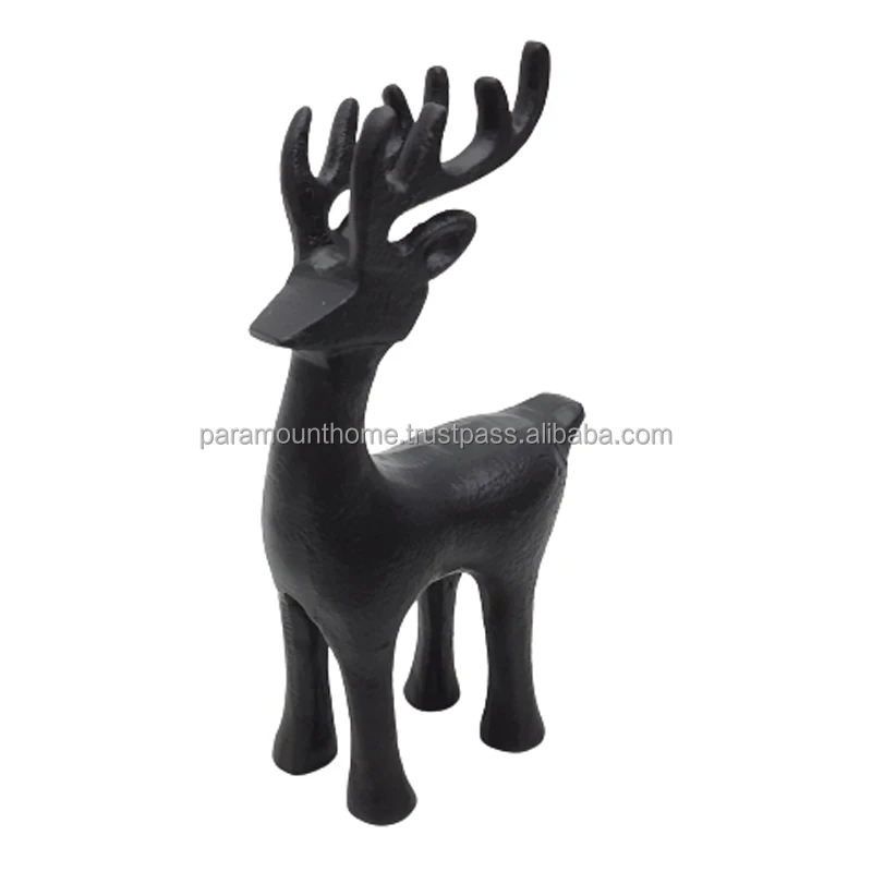 Brandsseller Figurine Renne Aluminium - Décoration Noël élégante Noir/or/argent 15cm