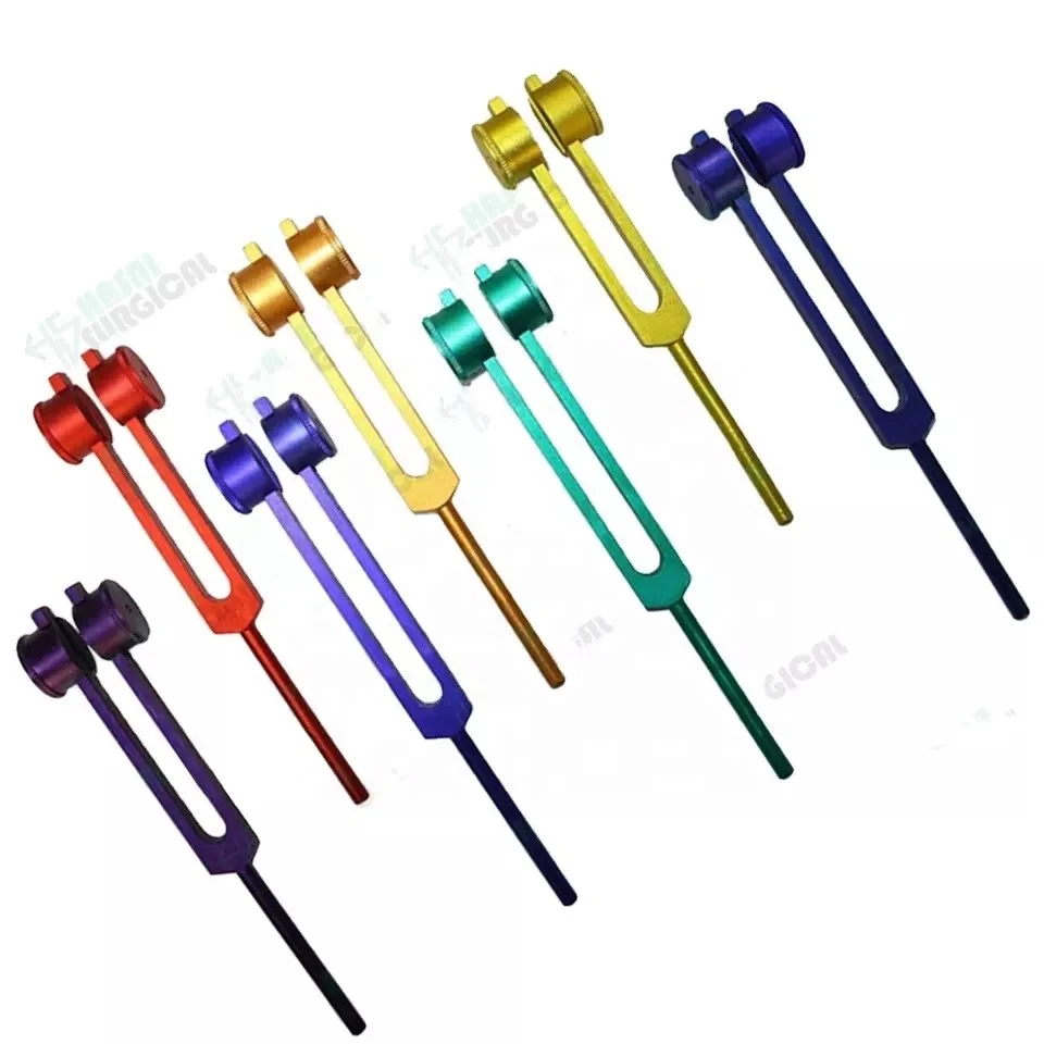 A1 Quality 6 Sacred Solfeggio Coloured Weighted Tuning Forks + Pouch
