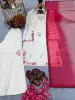 Blush Peach Dual Tone Dupatta with White Top and Bottom