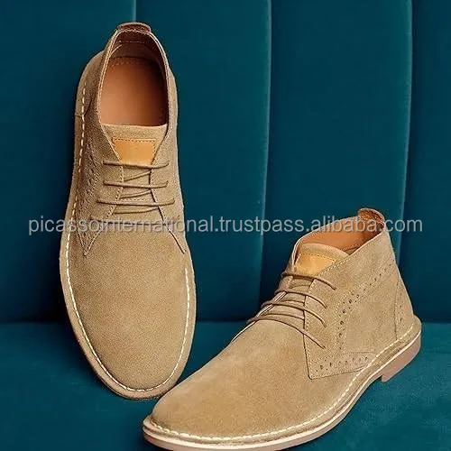 Manufacturer and Supplier of Custom Logo Formal Casual Wear Office Party Wear 100% Swede Genuine Leather Ancle Boot Shoes