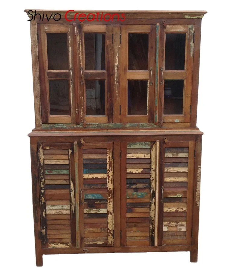 Старинный винтажный Восстановленный деревянный буфет мебель для гостиной отделка в деревенском стиле прочное решение хранения