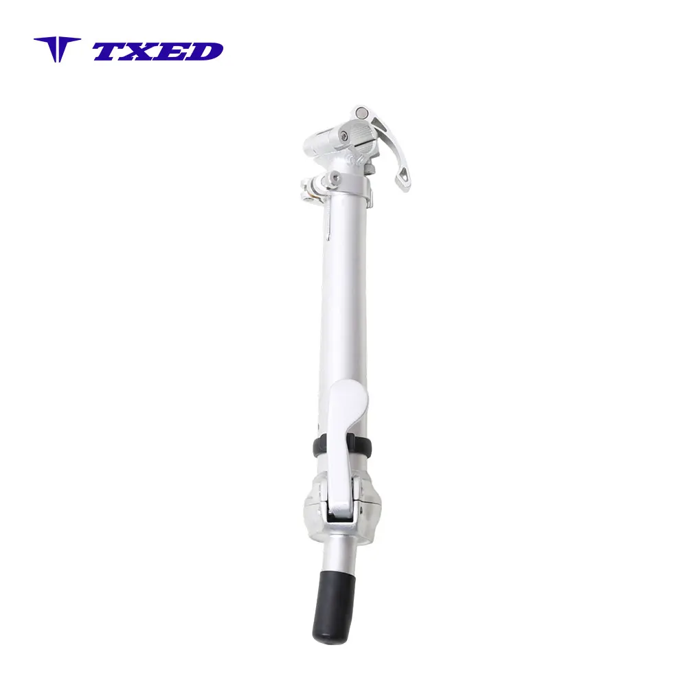 Silver Telescopic Quick-Release 25.4mm Handlebar Clamp Bike Stem with 8 Right Fold and Safety Wire for Electric Bicycle
