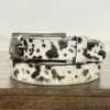 white  black cowhide fur